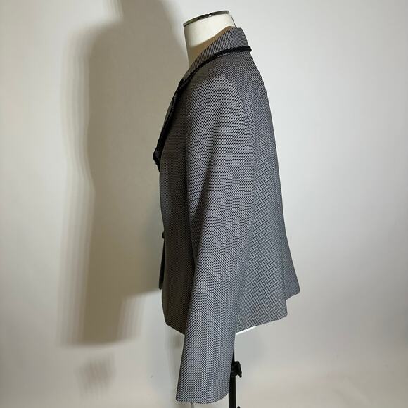 NWT Collections for Le Suit Blazer Suit Jacket Womens Size 16 Career Black/White - Picture 5 of 11